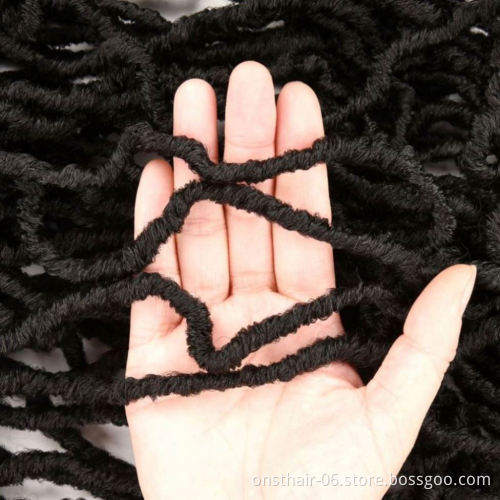 MYZYR Bohemian Faux Locs Curly Crochet Braiding Hair 21Strands Crochet Hair Extensions 36Inch Synthetic Hair Ombre Braids